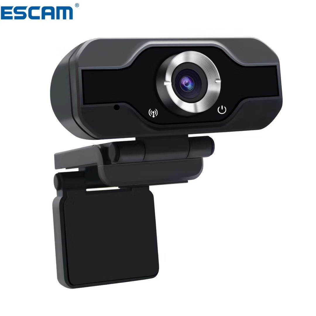 Escam Pvr006 1080P HD Computer WebCam With Microphone BLACK