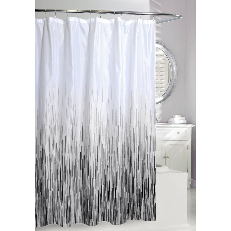 Grayscale Rain Shower Curtain Black/Gray - Moda at Home