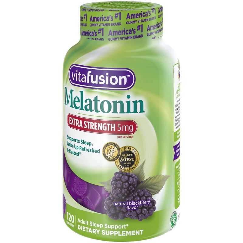Vitafusion Extra Strength Melatonin Vitamin Gummies - Blackberry - 120ct