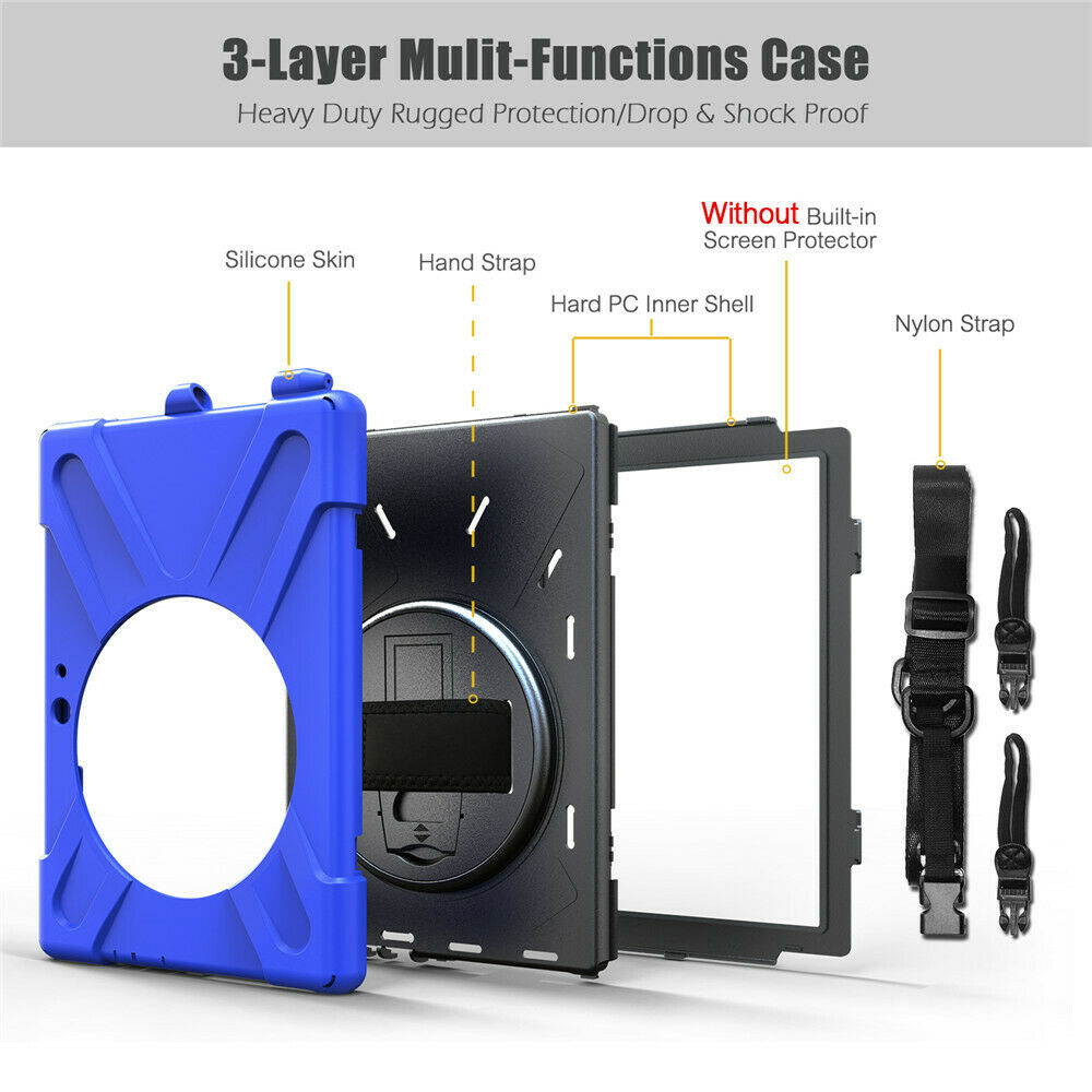 Werleo Surface Pro 6 Case Surface Pro Case 2017 Heavy Duty Full-Body Rugged Protective Case Cover with Kickstand Hand Strap for Microsoft Surface Pro 6 2018 / Surface Pro 5 2017 / Surface Pro 4 2015