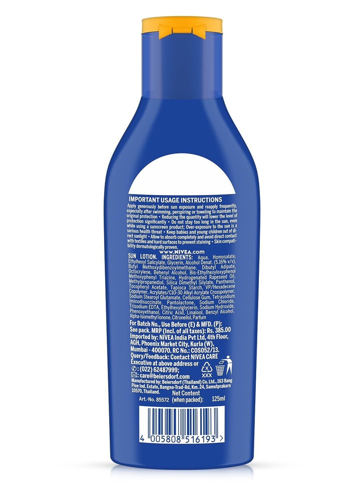 Nivea SPF 30, UVA & UVB Protection with Water Resistant Sunscreen for Men & Women - 125 ml