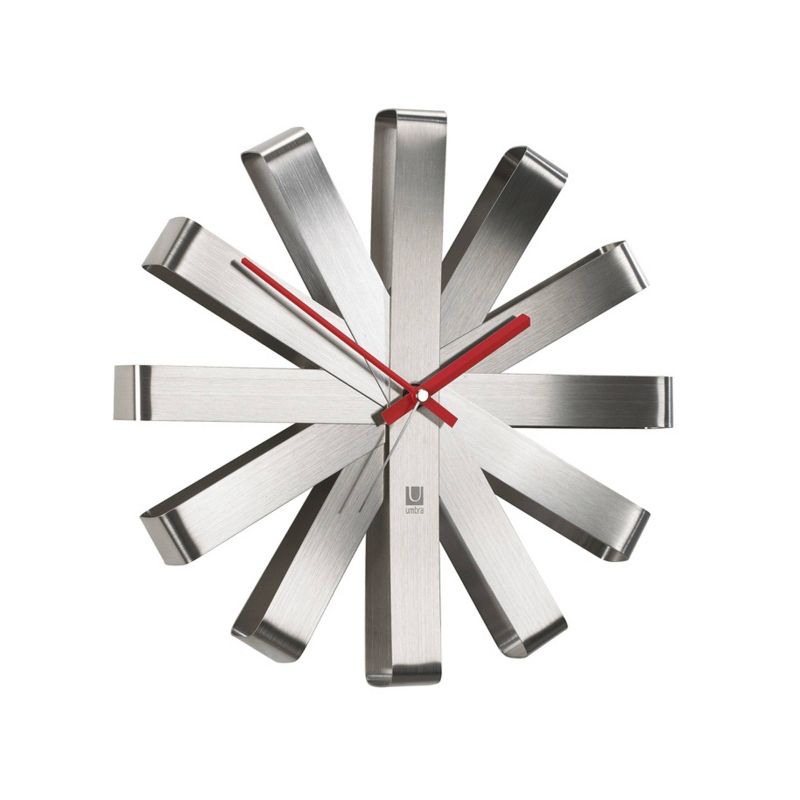 12" Ribbon Wall Clock Steel - Umbra