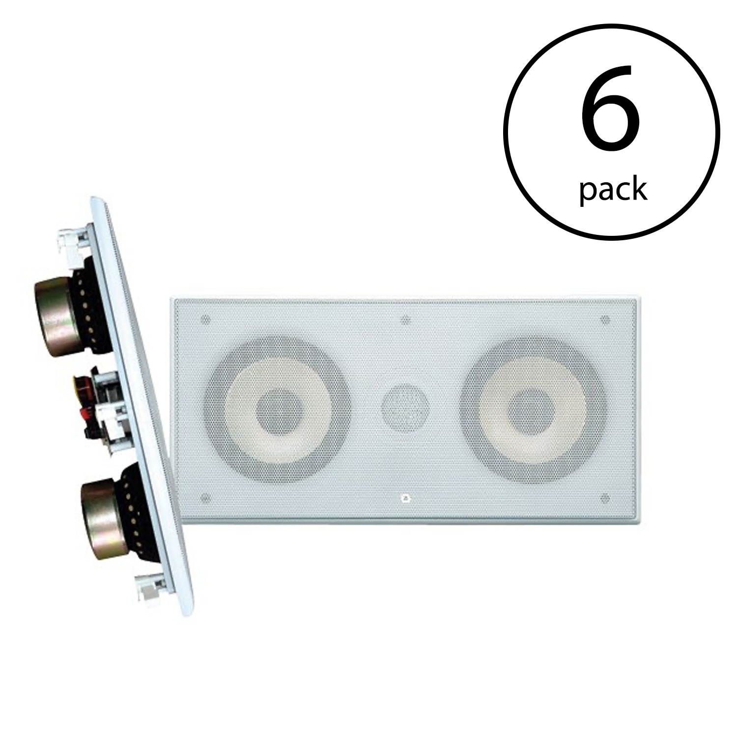 PYLE 5.25" 300W In Wall/Celing Speaker White Single Unit, 2-Way (6 Pack)