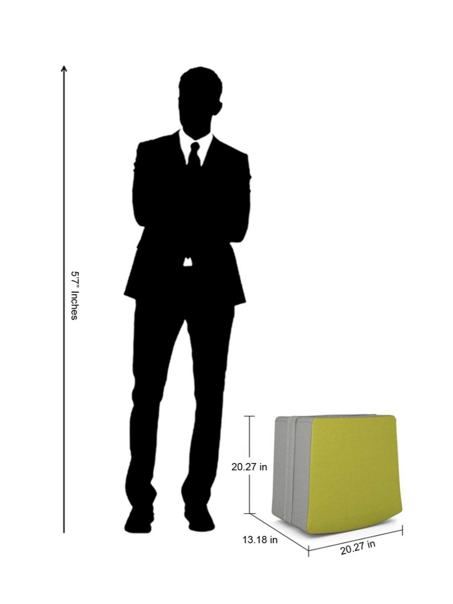 Godrej Interio Cradle ?Citron Green Foam Pouf (1 Year Warranty)