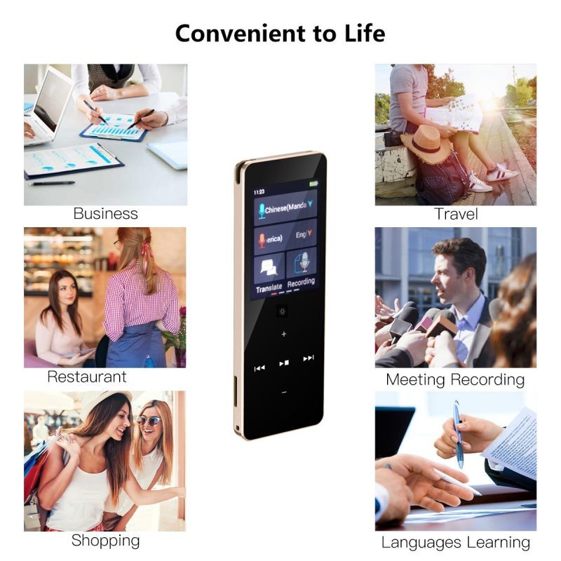 boeleo X1 Smart Voice Recording Translator Device Support 89 Languages Instant Two Way Translation WiFi/Hotspot/Offline/Music Playing/Group Chatting with 2.0 Inch TouchScreen for Learning Travel