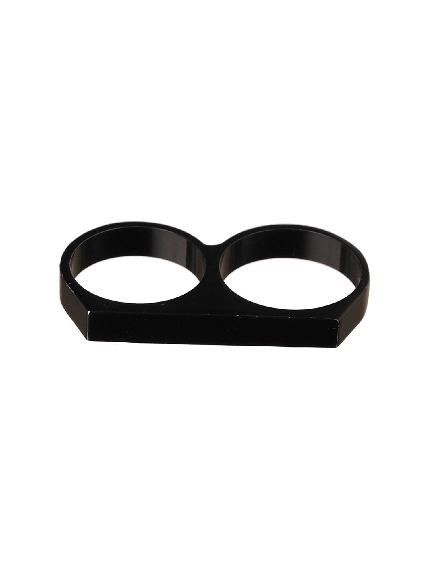 Bold by Priyaasi Black Knuckle Two-Finger Ring