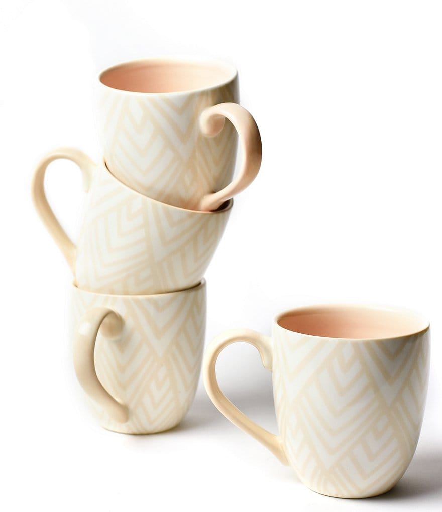 Coton Colors Blush Layered Diamond Mug Set of 4