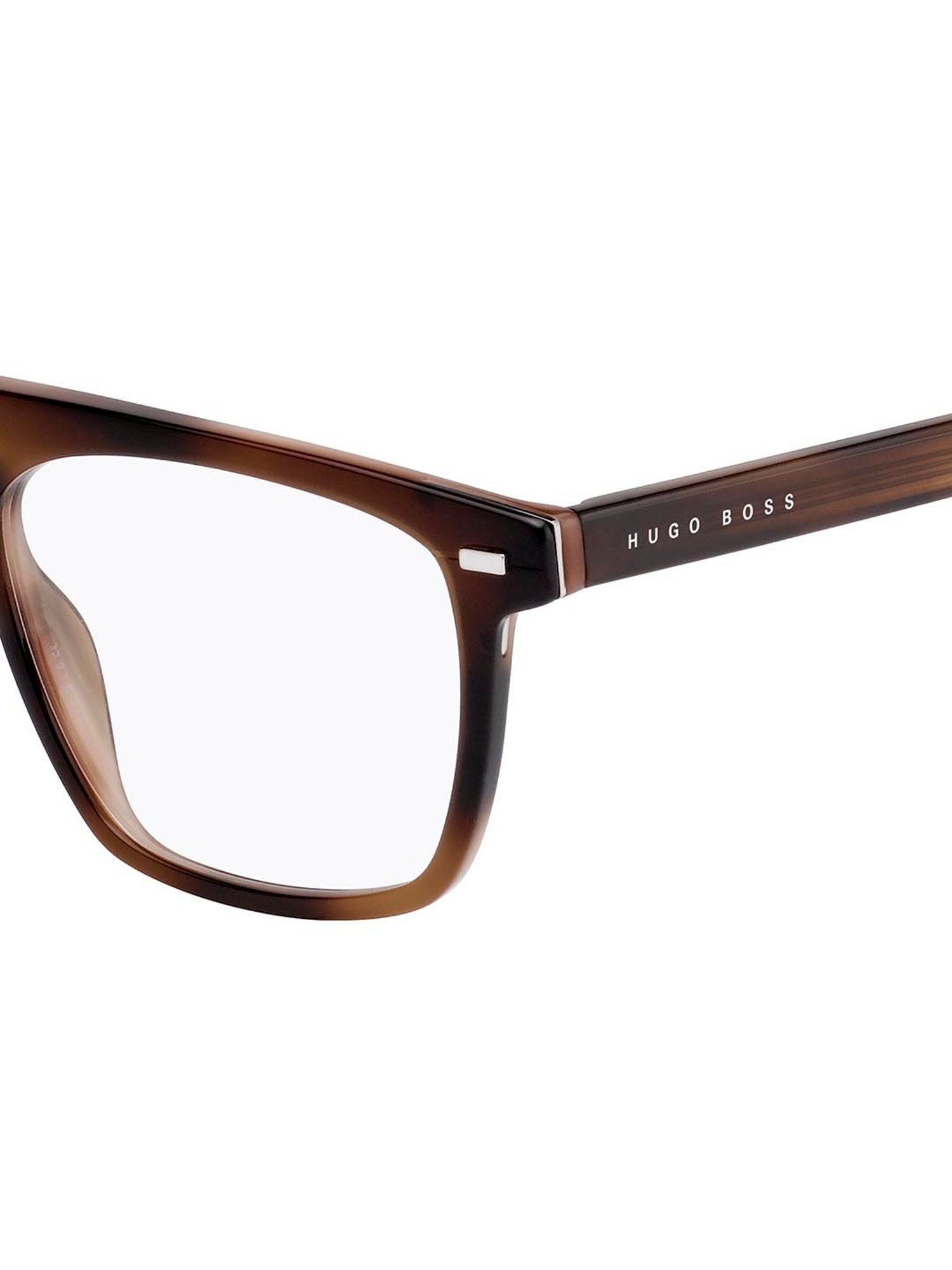 Hugo Boss Brown Rectangular Eye Frames for Men