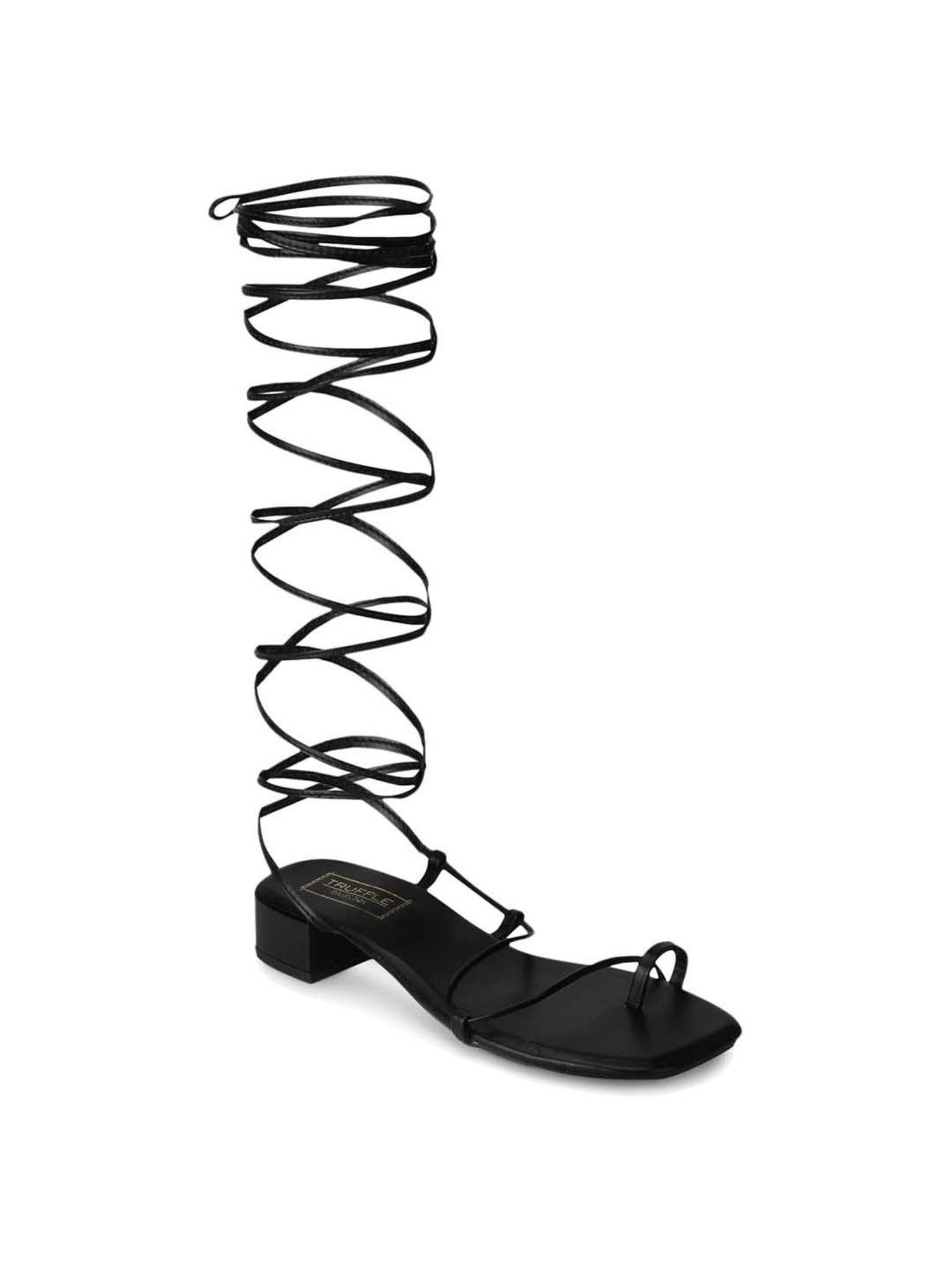 Truffle Collection Women's Black Ankle Strap Sandals