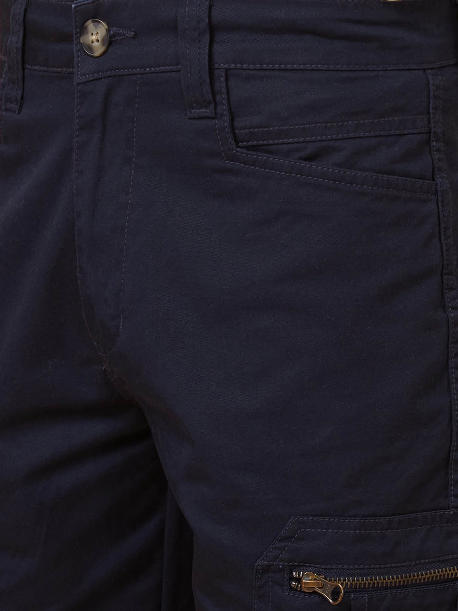 Globus Men Navy Blue Regular Fit Stretchable Cargo Short