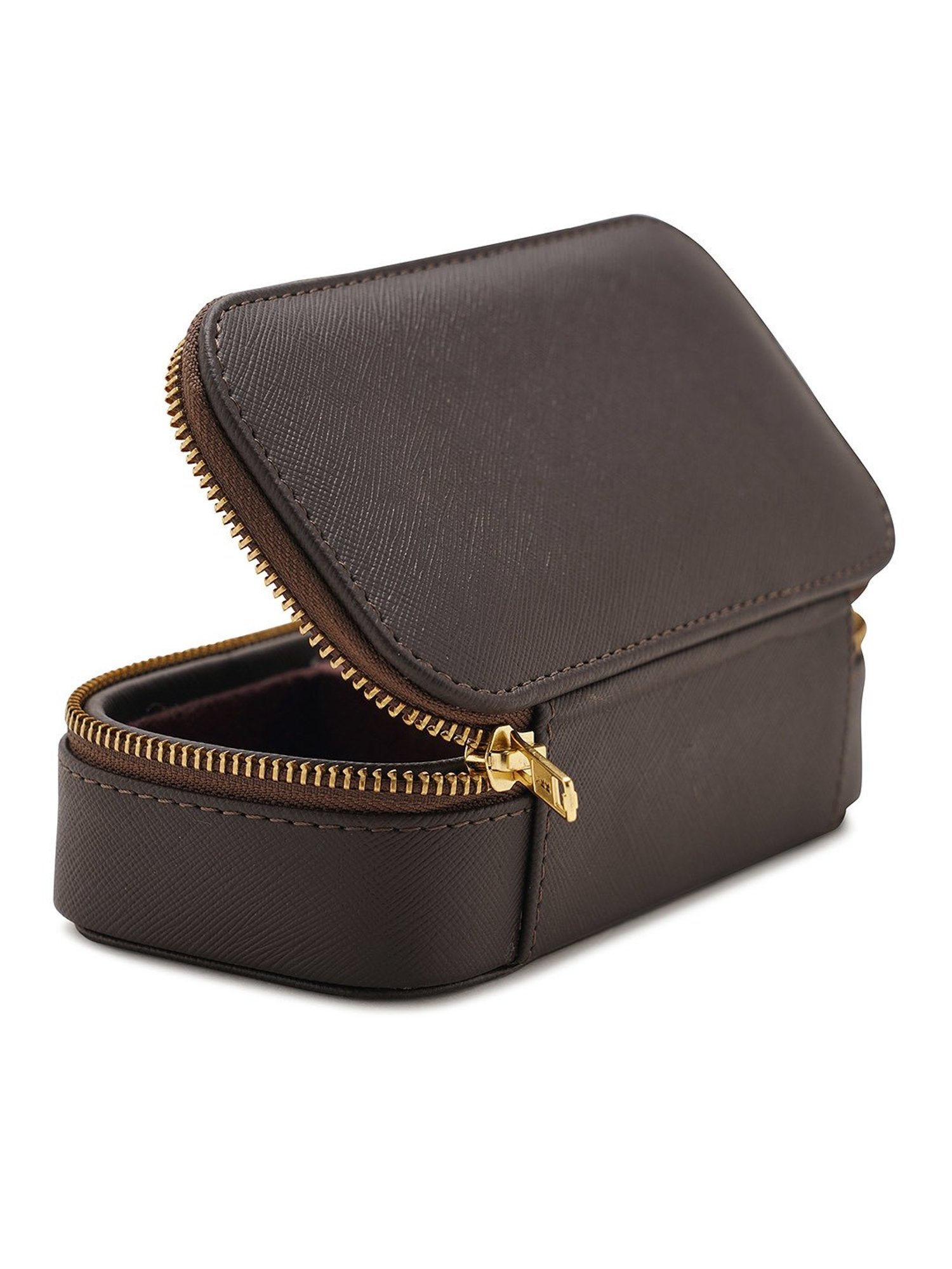 Pure Home and Living Brown Leather Solid Jewellery Organiser