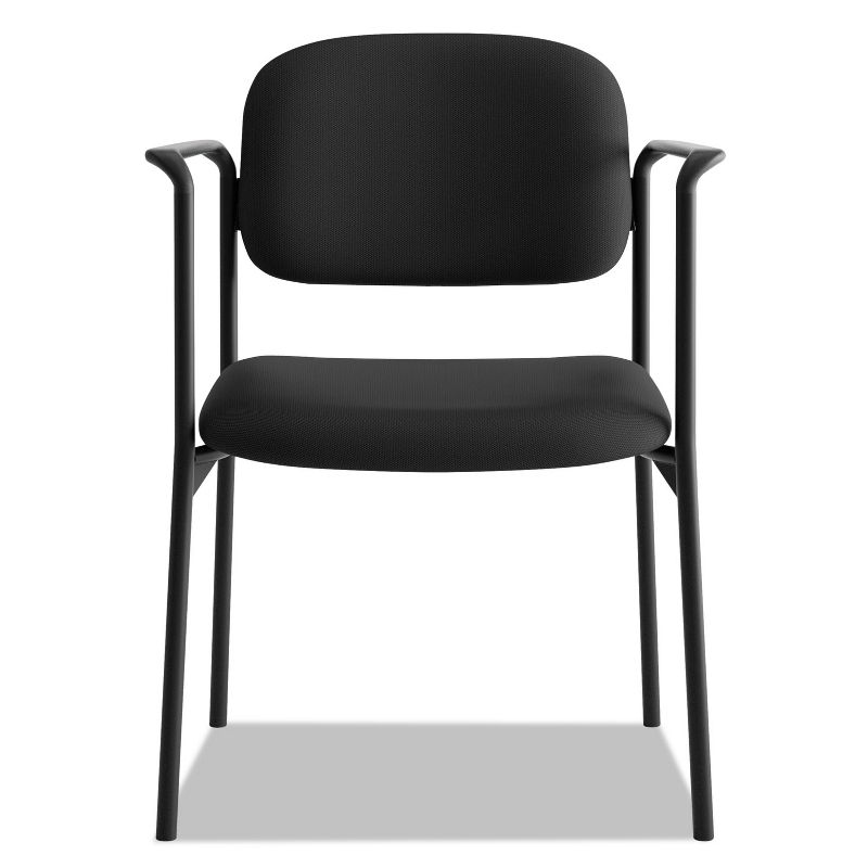 Basyx VL616 Series Stacking Guest Chair with Arms Black Fabric VL616VA10