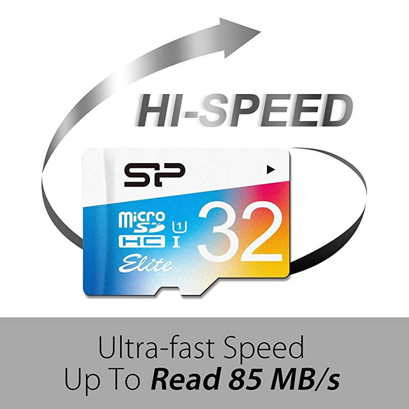 Power 32GB MicroSDHC UHS1 Memory Card with Adapter SP032GBSTHBU1V20SP