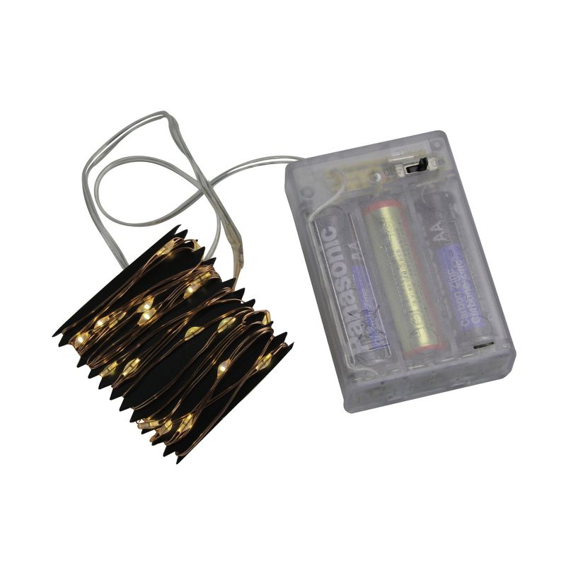 Brite Star 35ct Battery Operated LED Micro Christmas Fairy Lights Warm White - 6' Gold Copper Wire