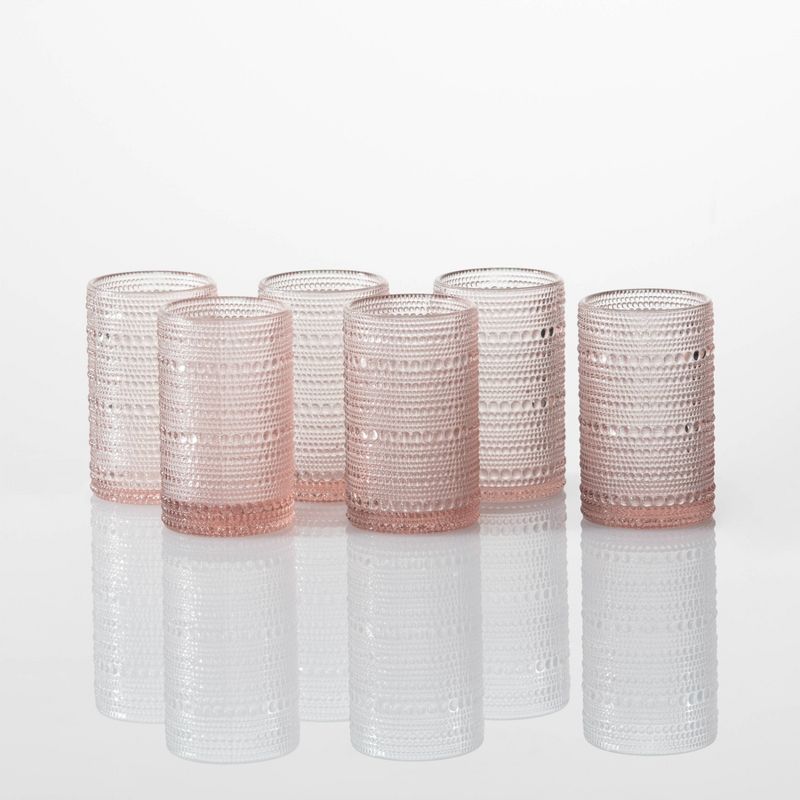 13oz 6pk Glass Jupiter Ice Beverage Glasses Pink - Fortessa Tableware Solutions