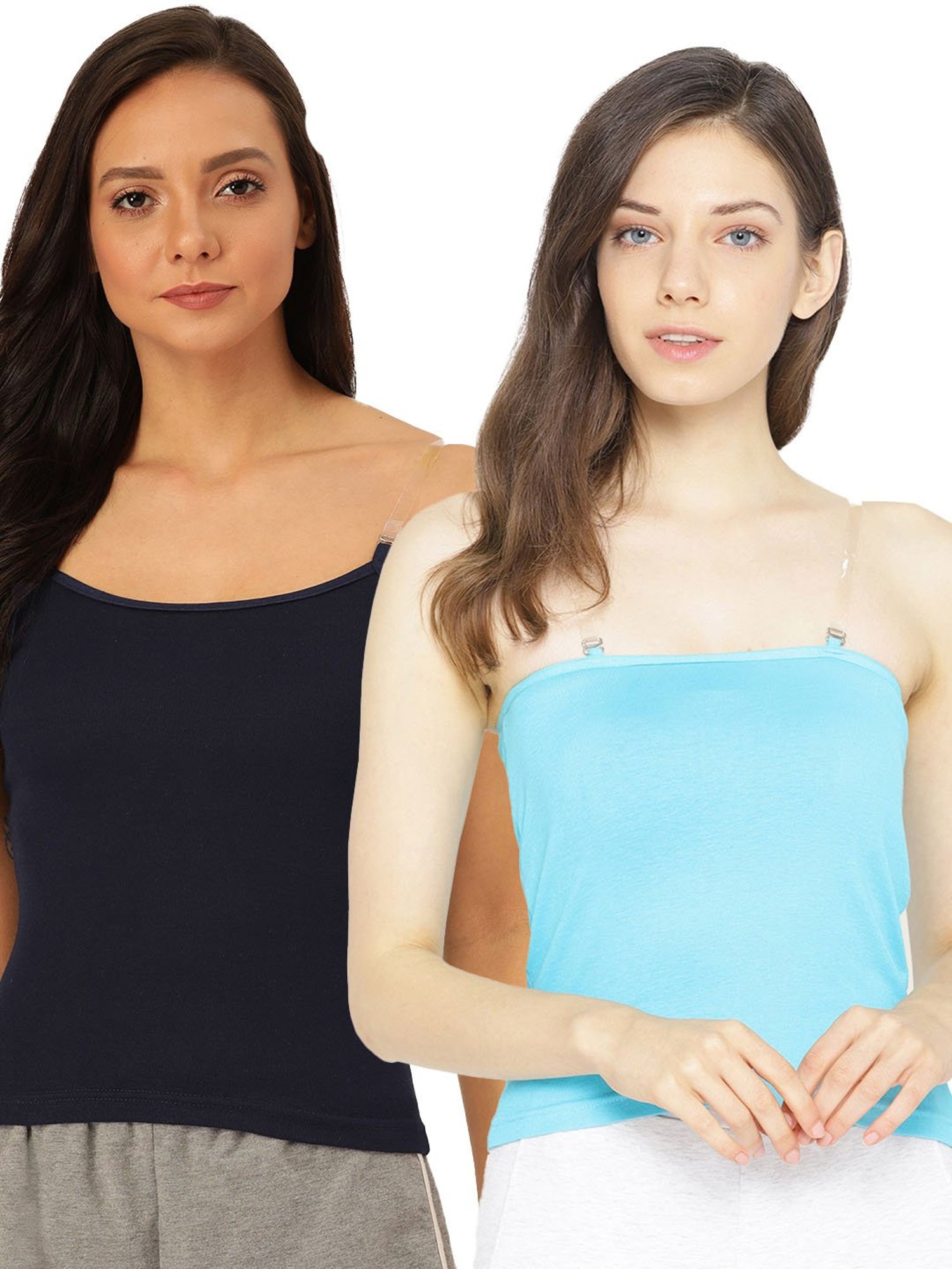 Lady Lyka Multicolor Cotton Camisole (Pack Of 2)