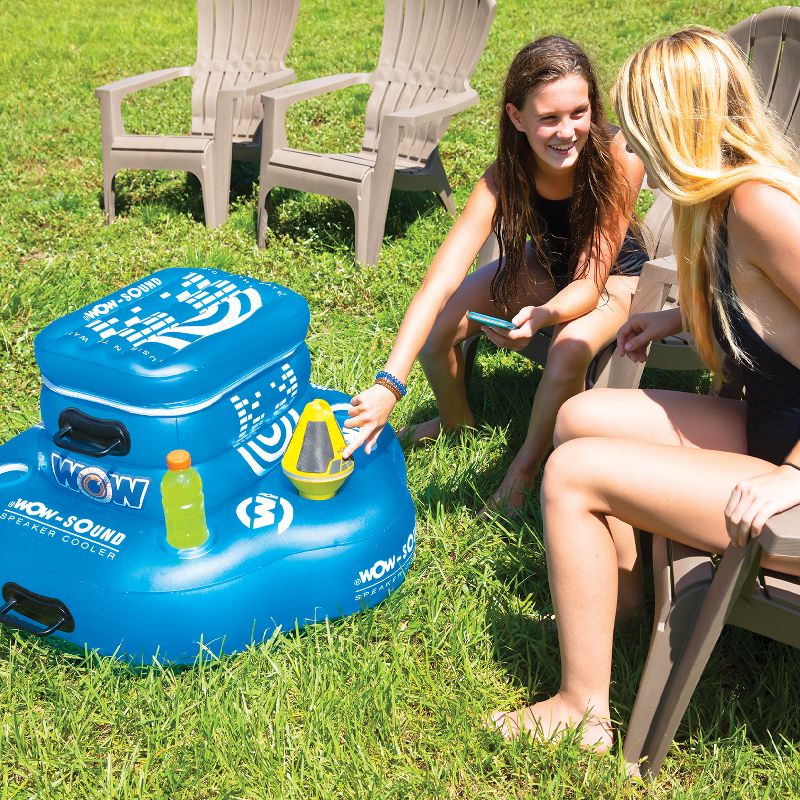 WOW Watersports Inflatable 30 Qt 30 Can Heavy Duty Pool Lake Floating Beverage Drink Cooler, Blue