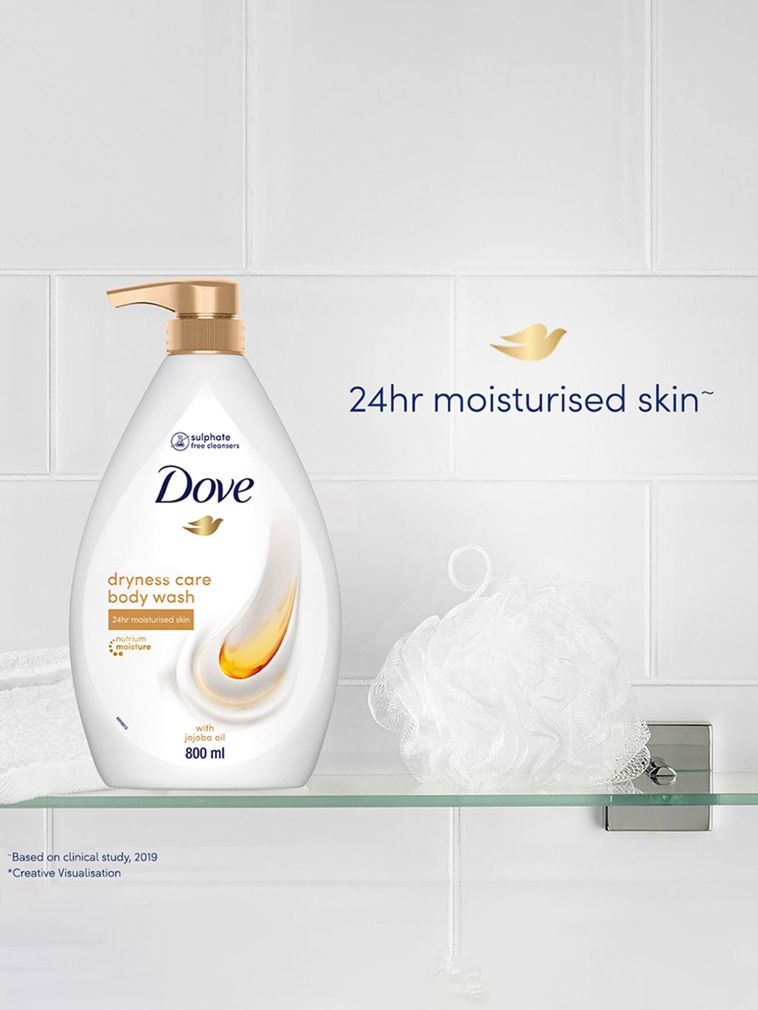 Dove Dryness Care Body Wash with Jojoba Oil - 800 ml