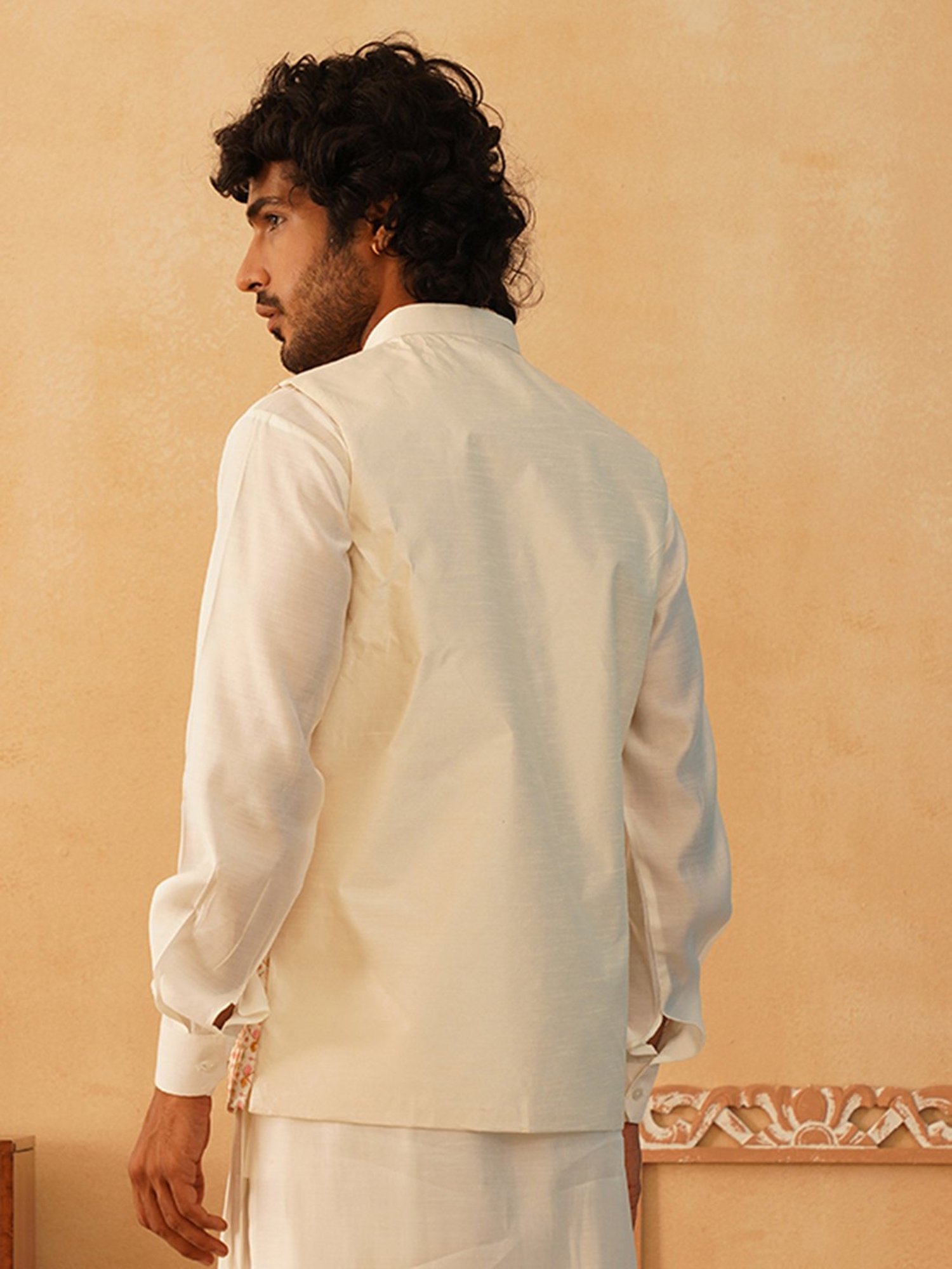 Jompers Multi Silk Blend Regular fit Embroidery Nehru Jackets