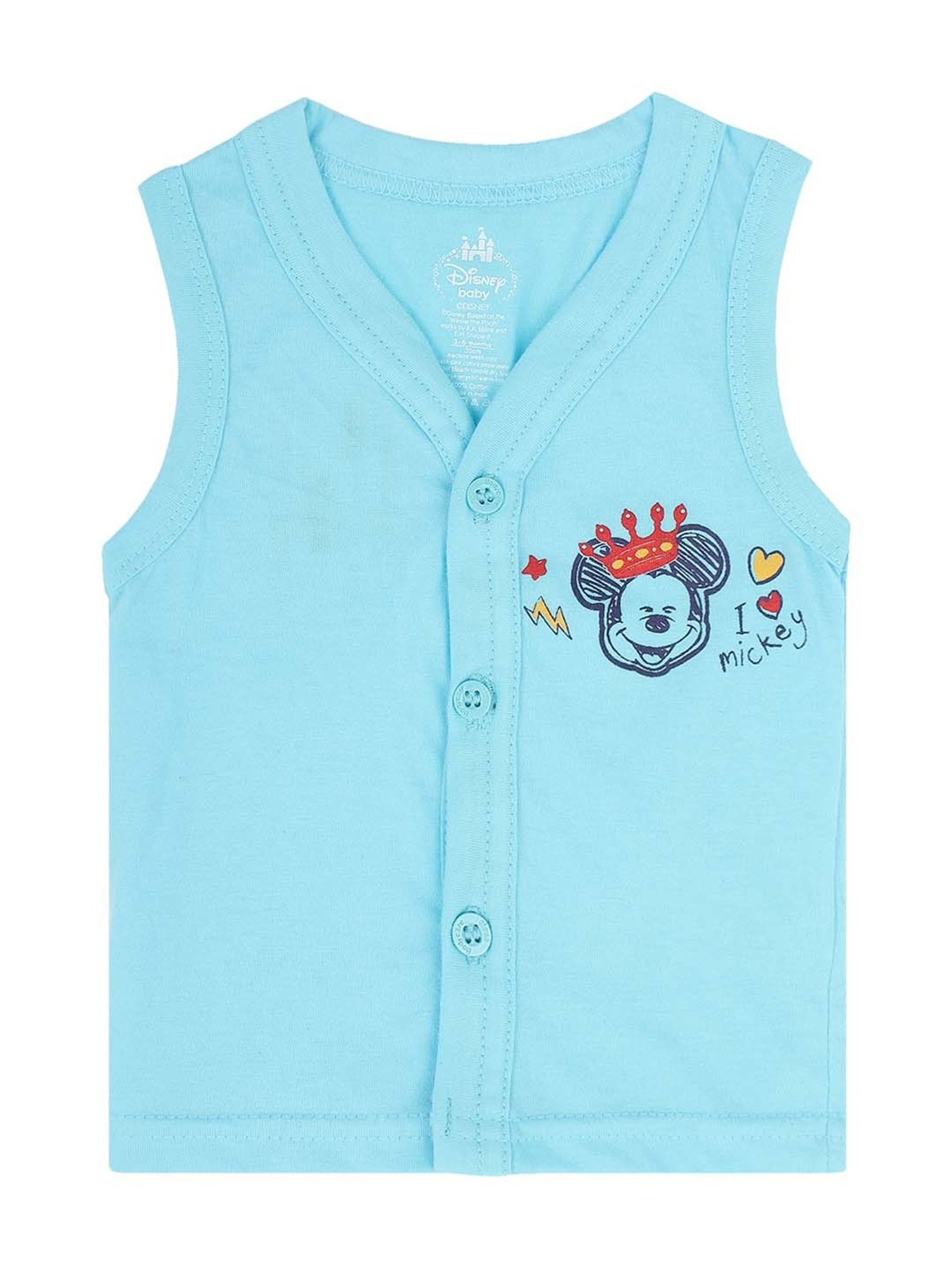 Bodycare Kids Multicolor Cotton Printed Vest (Pack of 3)