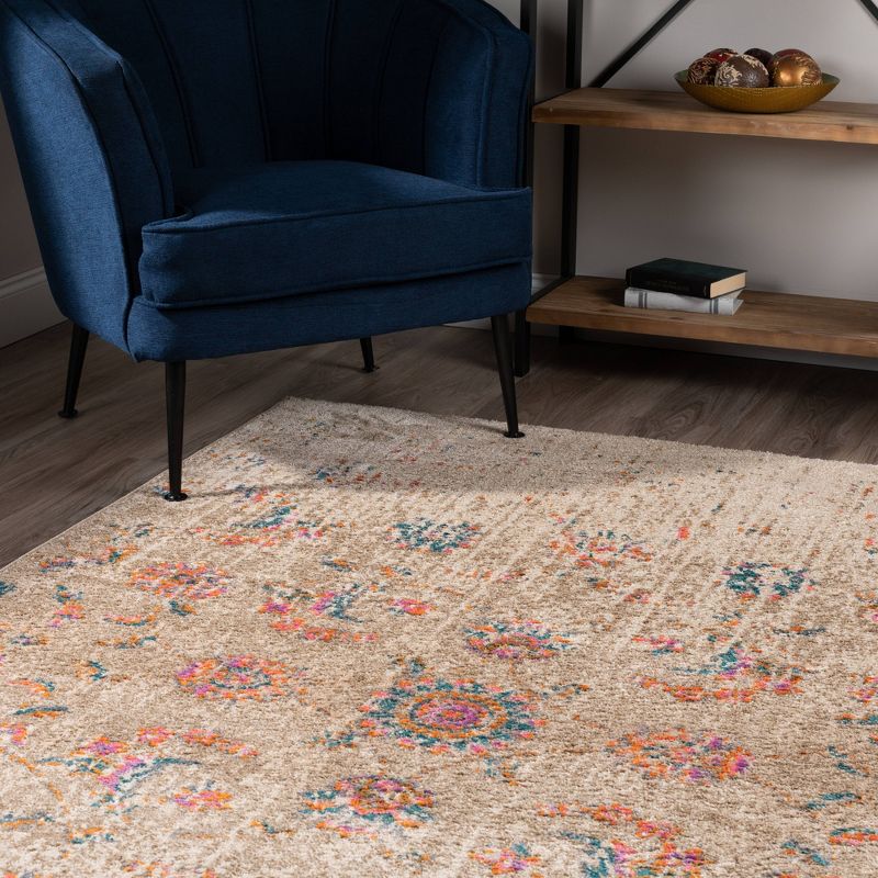 7'10"X10'8" Ivory Damask Woven Area Rug - Addison Rugs