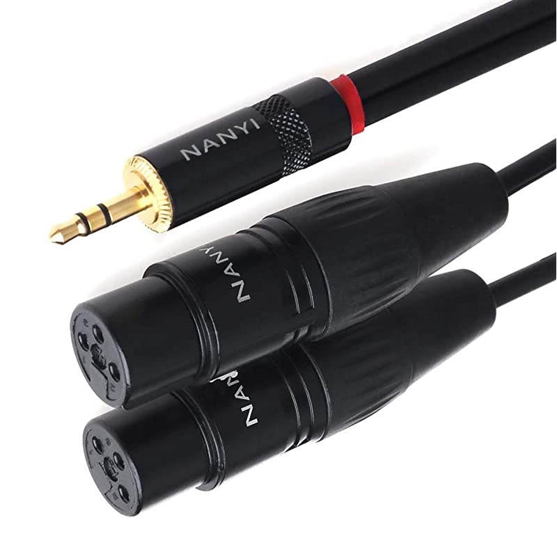 3.5mm to 2XLR Microphone Splitter Audio Cables, TRS Stereo Male to Two XLR Female Interconnect Audio Microphone Cable, Y Splitter Adapter Cable 3M (10FT)