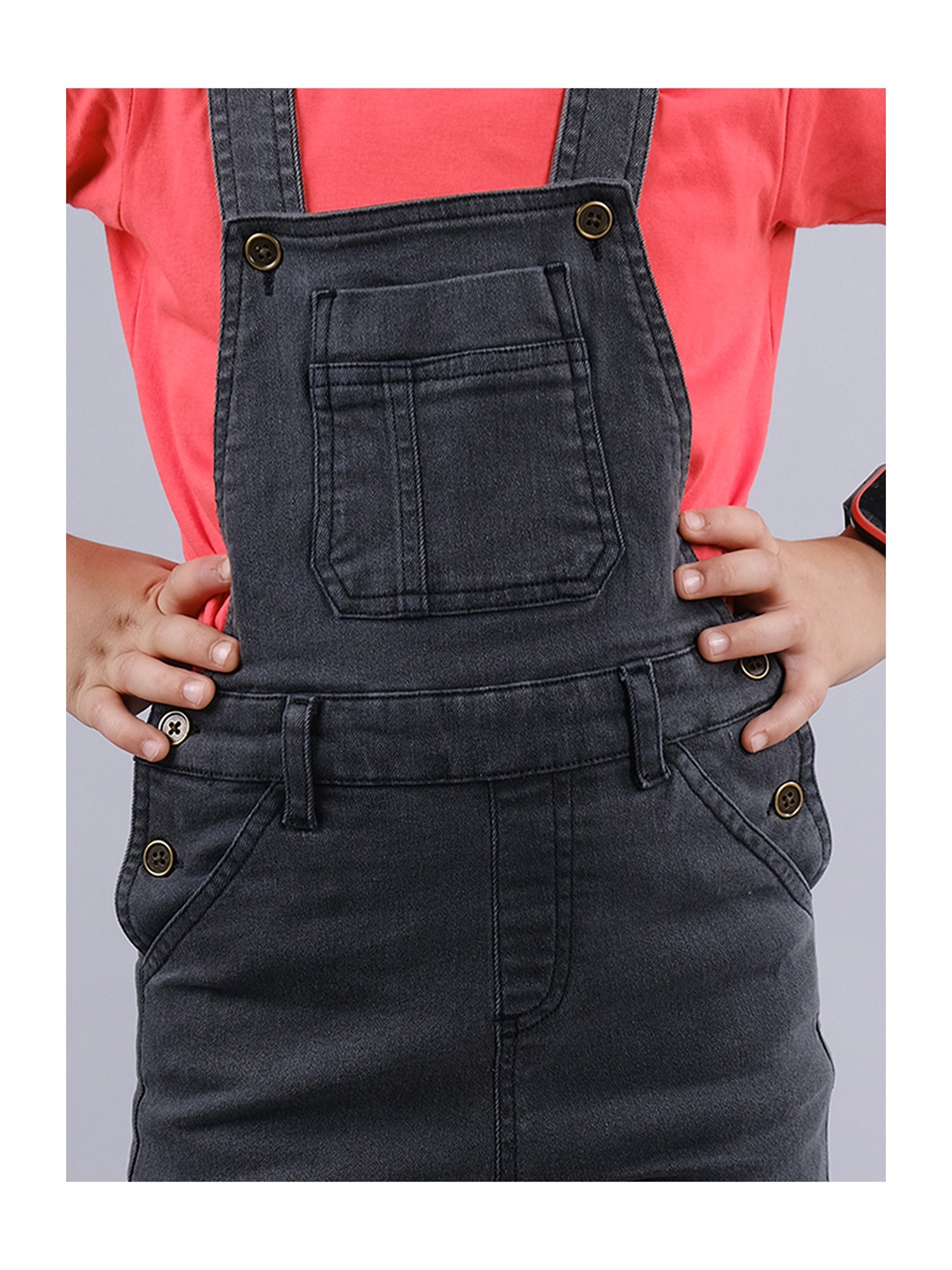 Kiddopanti Kids Blue Solid Dungaree