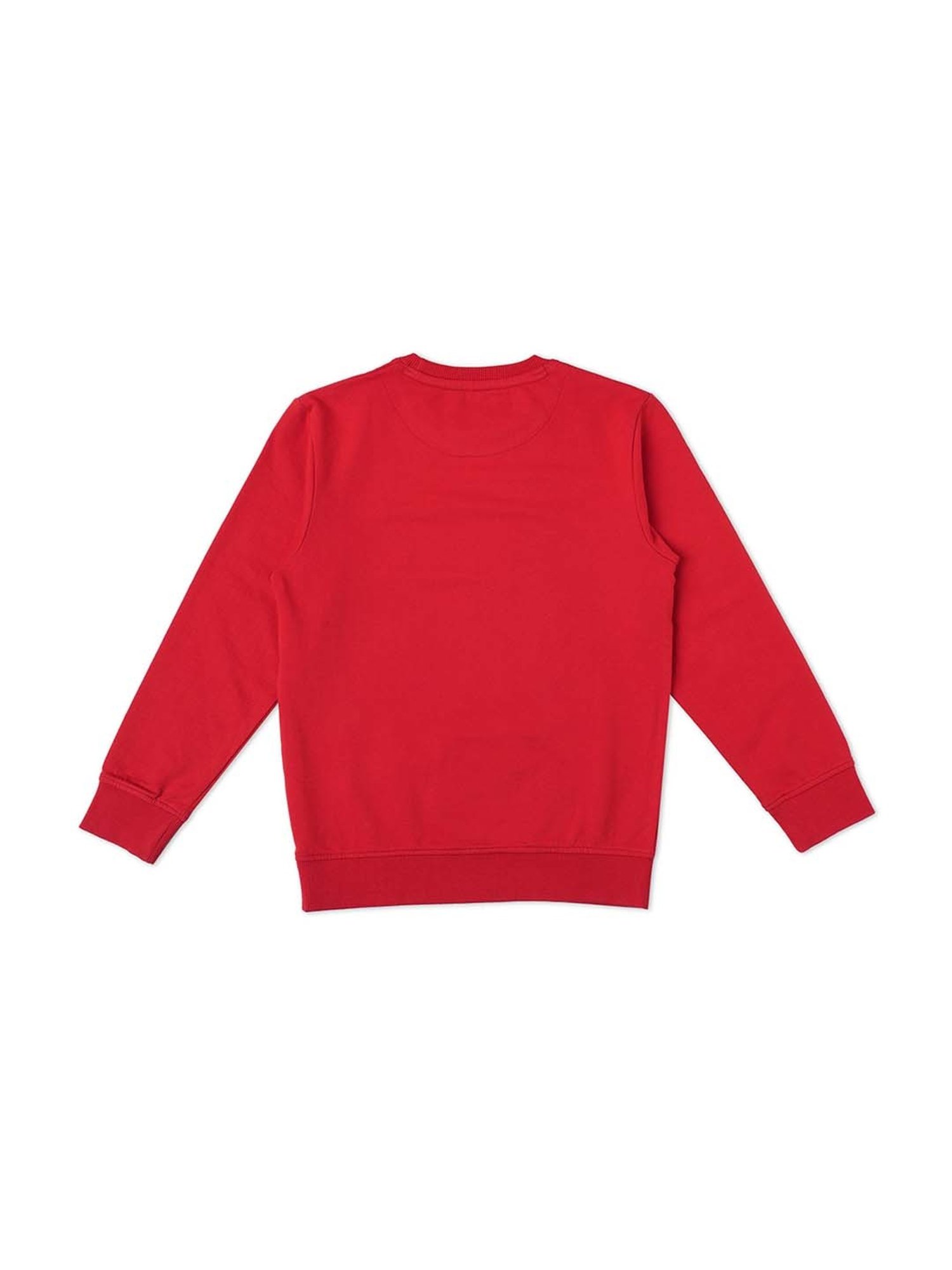Pepe Jeans Kids Red Cotton Graphic Full Sleeves Sweatshirt