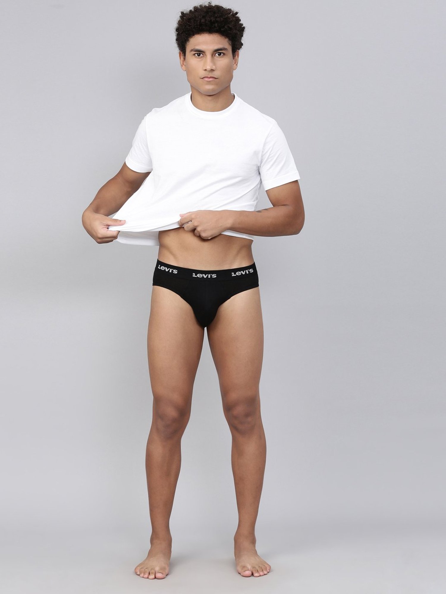 Levi's Black Cotton Regular Fit Briefs - Pack Of 2