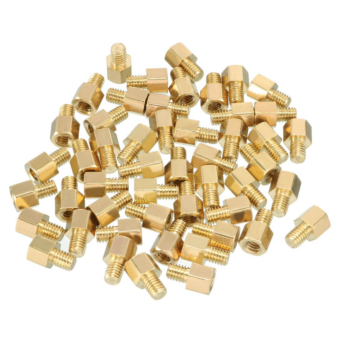 50pcs M3 4+6mm Female Male Thread Brass Hex Standoff Spacer Screws PCB Pillar