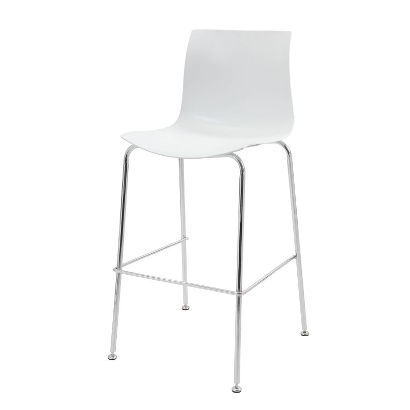 Stool with Chrome Frame White - Boss Office Products