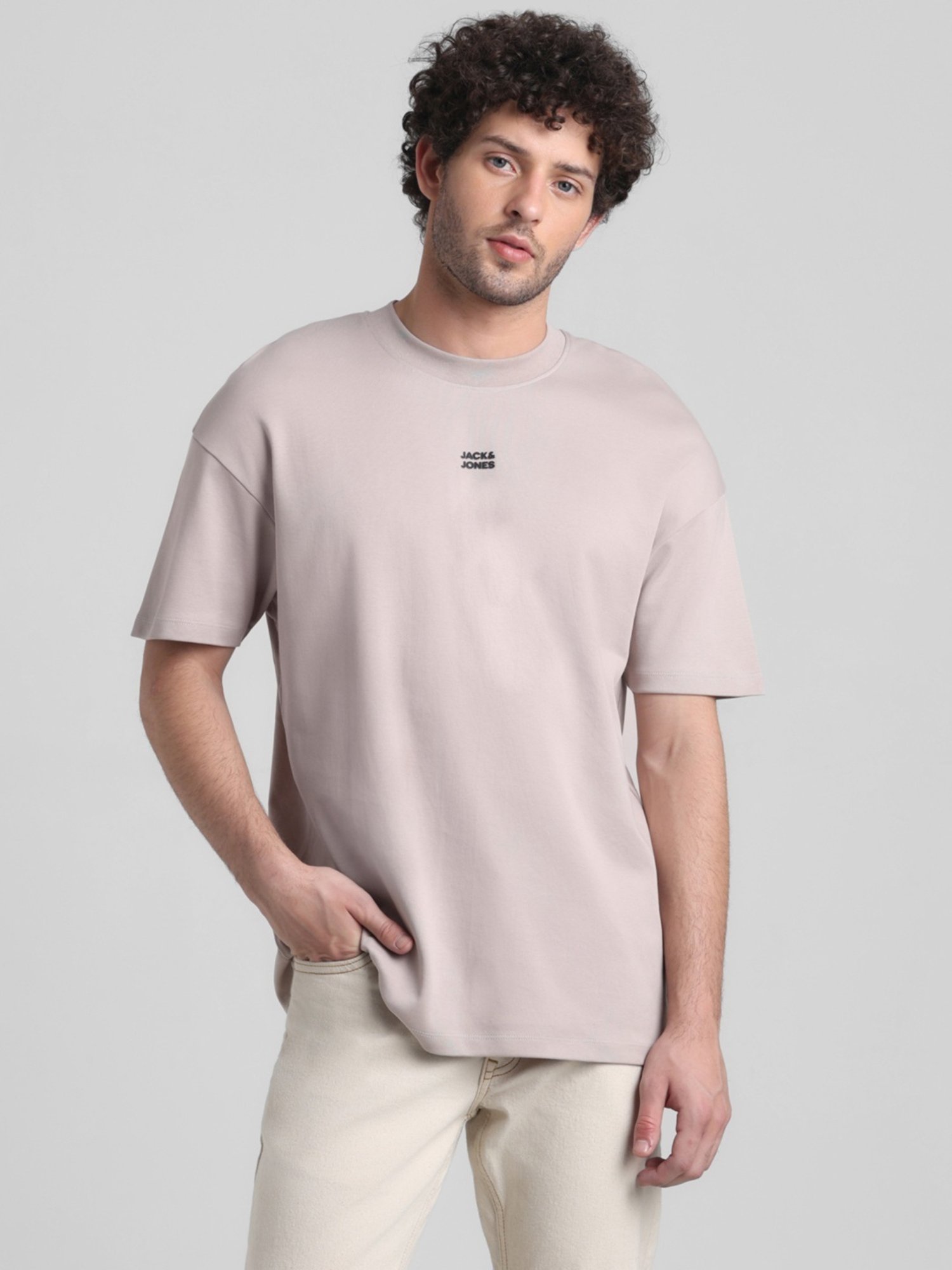 Produkt By Jack & Jones Sand Cotton Boxy Fit Printed T-Shirt