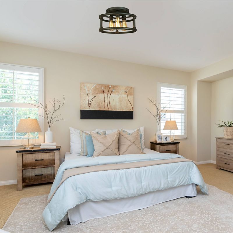 Wymer 3 Light Semi Flush Bronze Dark Brown - EGLO