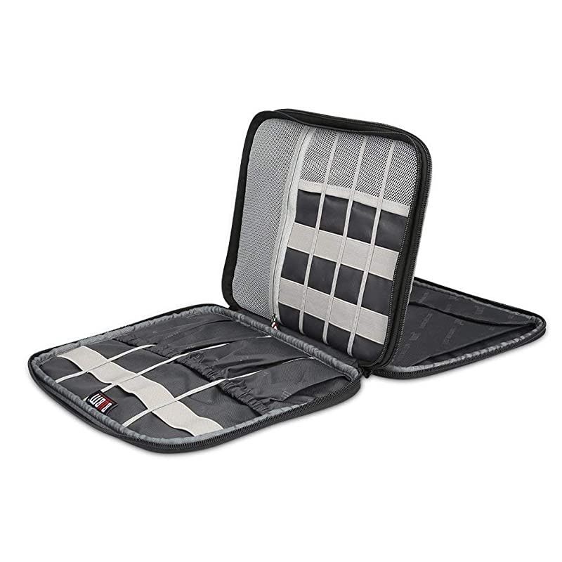 Electronic Organizer Travel Cable Organizer Cord Bag for Earphone USB Flash Drive Memory Card and More Compatible with Up to 97 iPad or Tablet XLarge Black