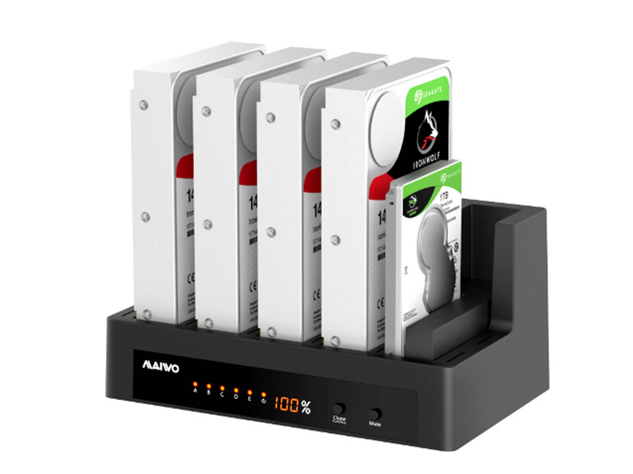 MAIWO Five  Bay 2.5"/3.5" USB to SATA 6Gbps HDD clone docking station,USB3.0  to 5 SATA No need PC to clone, clone 1:4
