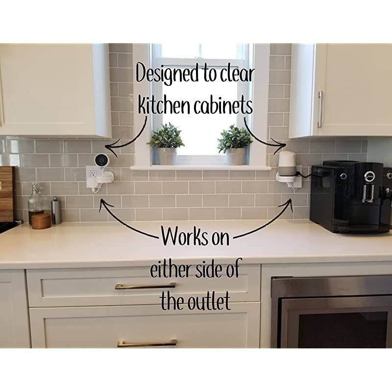 Smart Home Outlet Shelf Hidden Cord Storage and Extra Custom Short Cords Great for Google Home Nest Security Cameras Smart Speakers and more