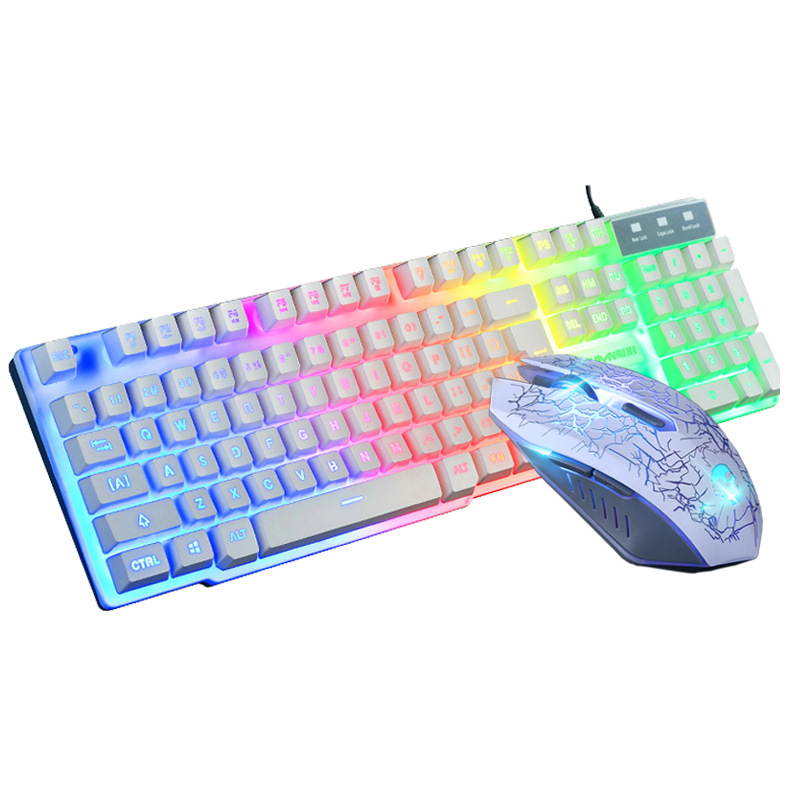 Colorlight T6 E-sport Gaming Keyboard and Mouse Mousepad Combo Mechanical Feeling Rainbow LED Backlight Emitting Character