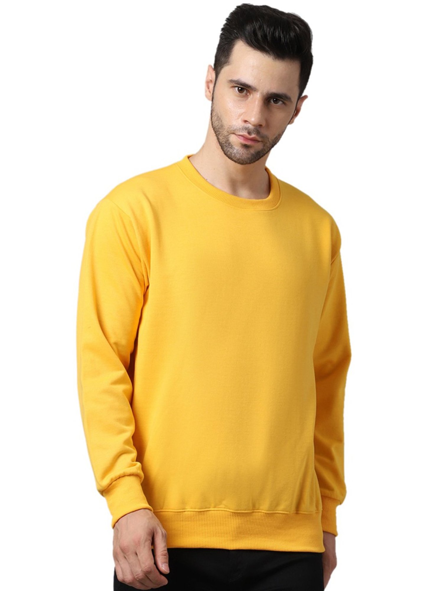 Vimal Jonney Yellow Regular Fit Printed Sweatshirts - Pack of 2