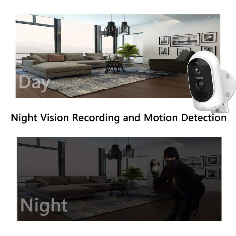 Ochine Solar Powered Wireless Home Security System, 1080P Outdoor WiFi Camera Surveillance Camera, Night Vision, Human Motion Detection, 2-Way Audio, Cloud, IP65 Weatherproof