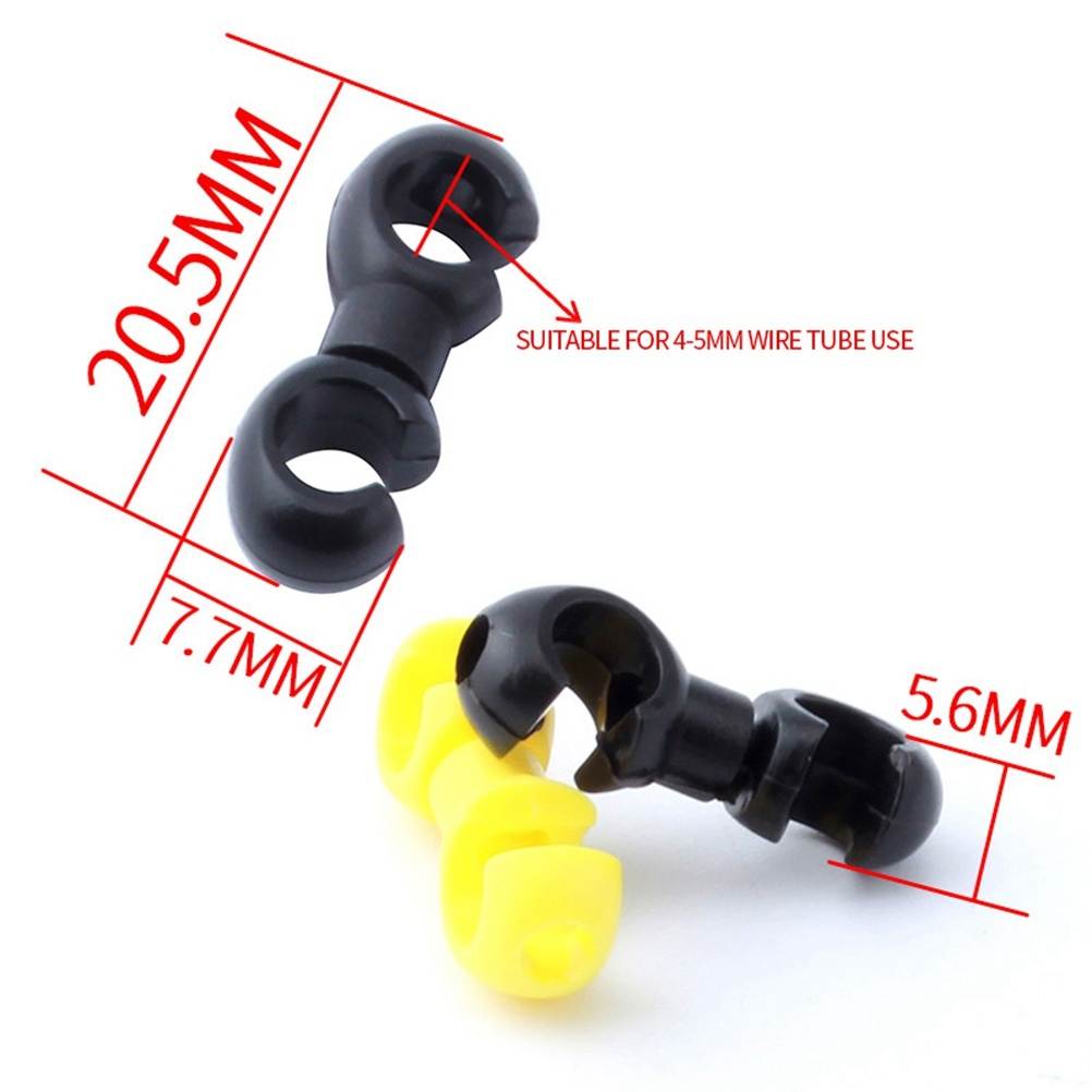 10pcs Bike Road Handcuffs Shape Clips Housing Hose Guide for Brake Cable Derailleur Line Case Rotatable Clasps(Blue)