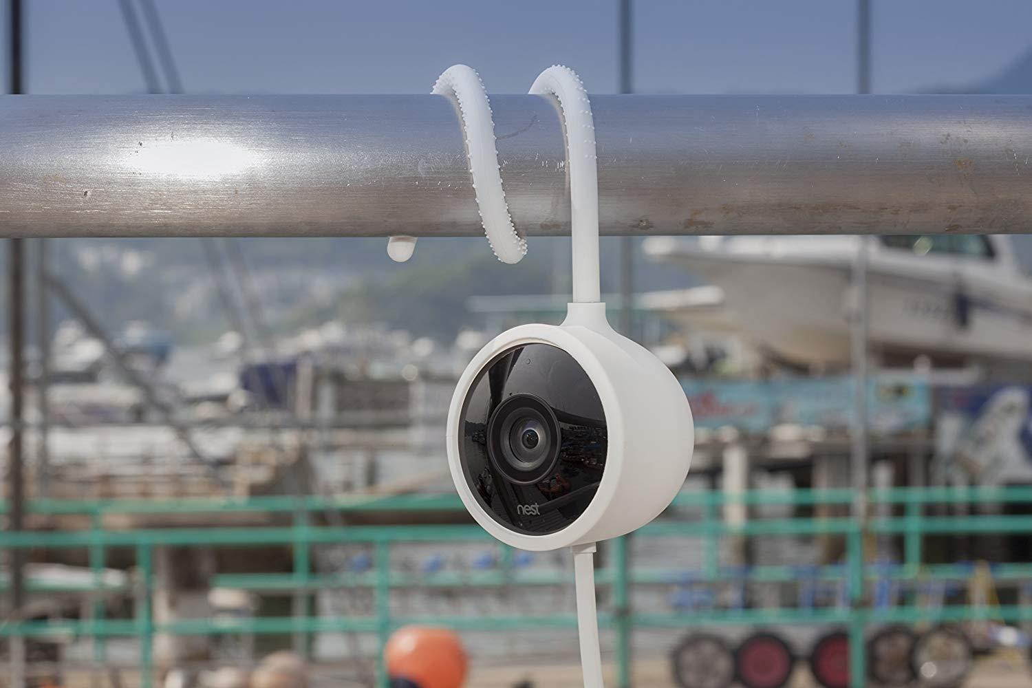 Wasserstein Versatile Twist Mount for Nest Cam Outdoor, Flexible Gooseneck-Like Mount for Nest Outdoor Camera - Attach Your Nest Cam Outdoor Wherever You Like Without Tools or Wall Damage (White)