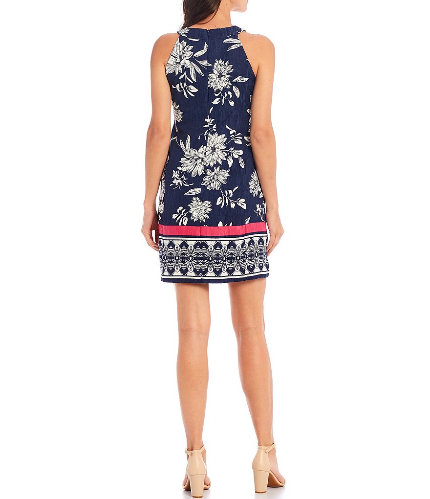 Eliza J Mock Halter High Neck Tiered Midi Dress