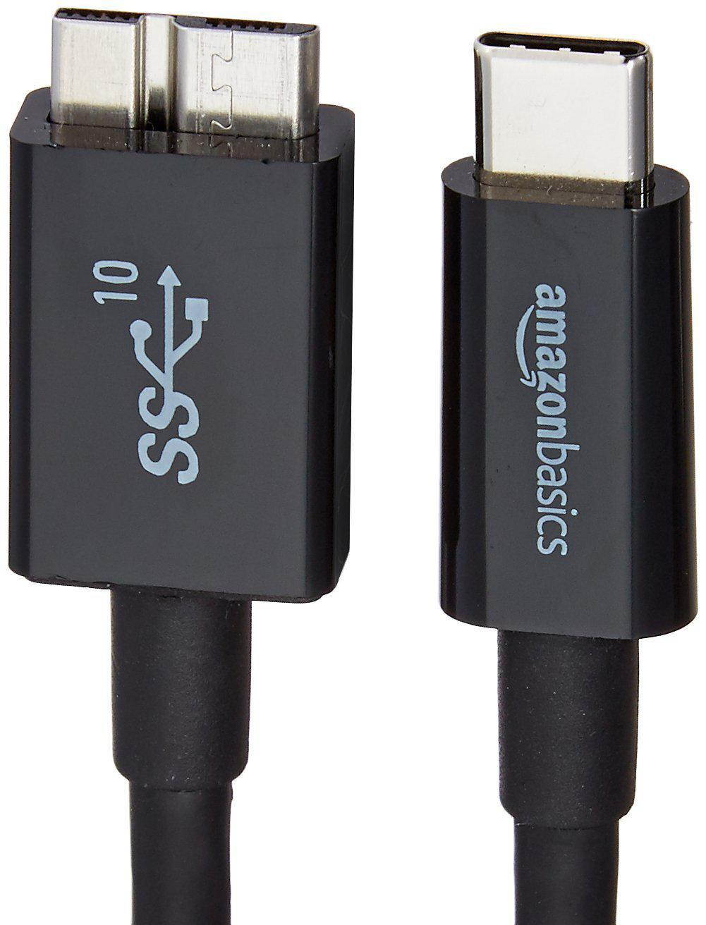 AmazonBasics USB Type-C to Micro-B 3.1 Gen2 Charger Cable - 3 Feet (0.9 Meters) - Black