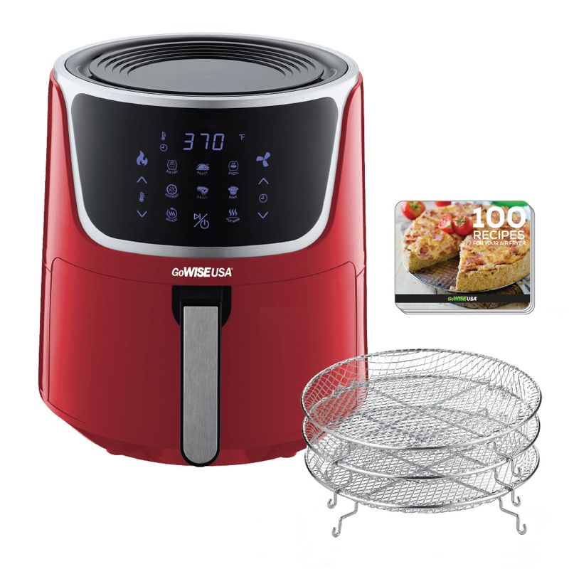 GoWISE GW22957 7-Quart Electric Air Fryer with Dehydrator, Recipe Book, and  Stackable Racks