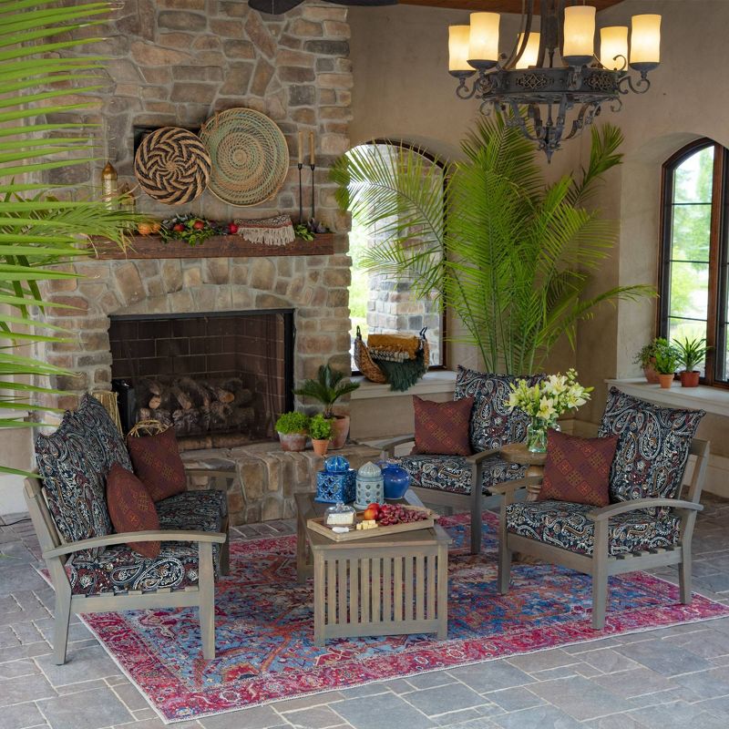 Palmira Paisley Outdoor Cushion Set Blue - Arden Selections