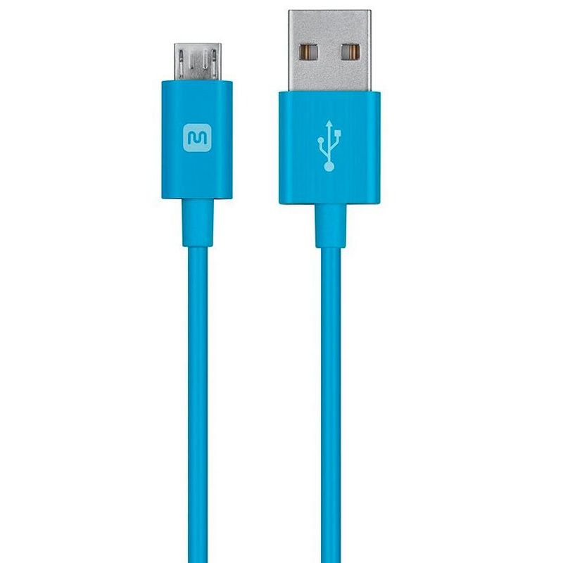 Monoprice USB Type-A to Micro Type-B Cable - 6 Feet - Blue | 2.4A, 22/30AWG - Select Series