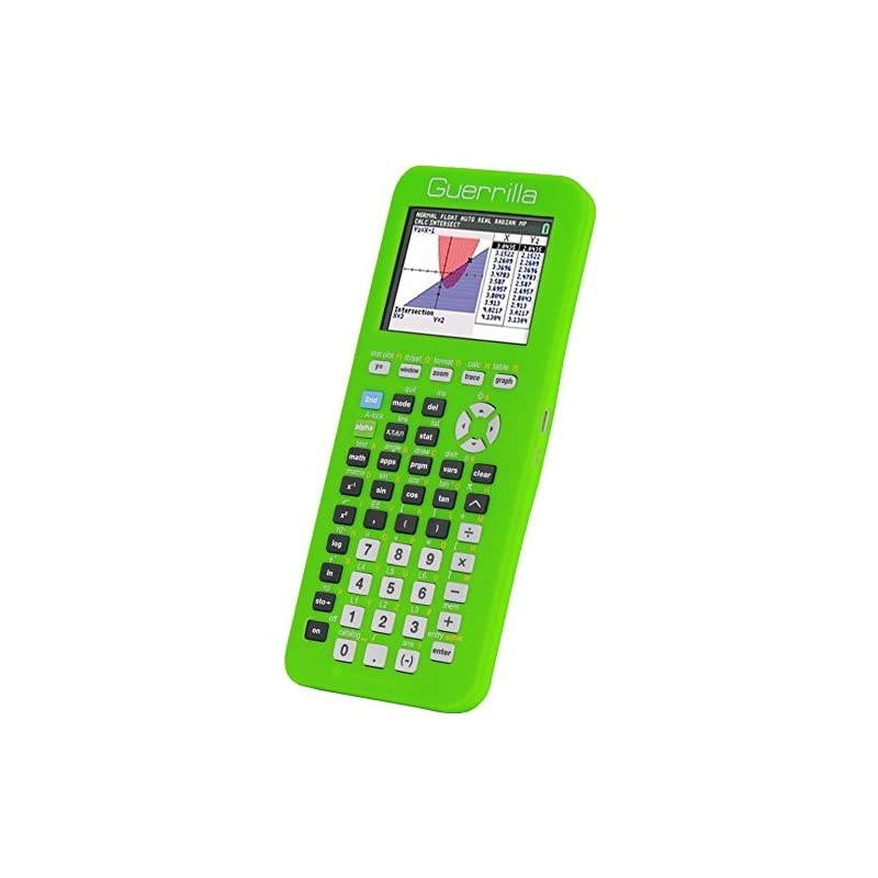 Silicone Case for Texas Instruments TI-84 Plus CE Color Edition Graphing Calculator With Screen protector and Graphing Ruler, Green