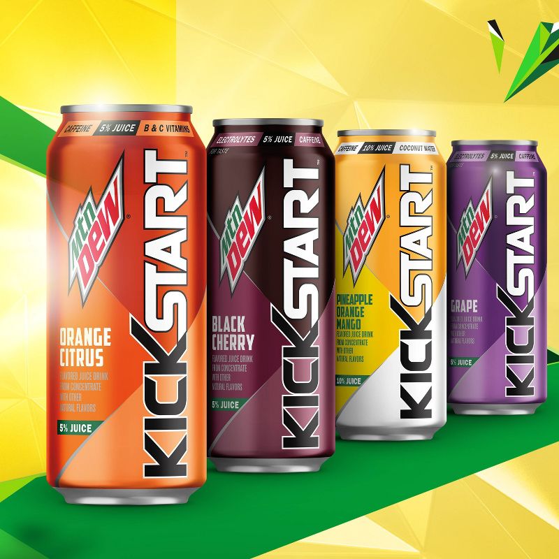 Mountain Dew Kickstart Energizing Orange Citrus Sparkling Juice Beverage - 16 fl oz Can