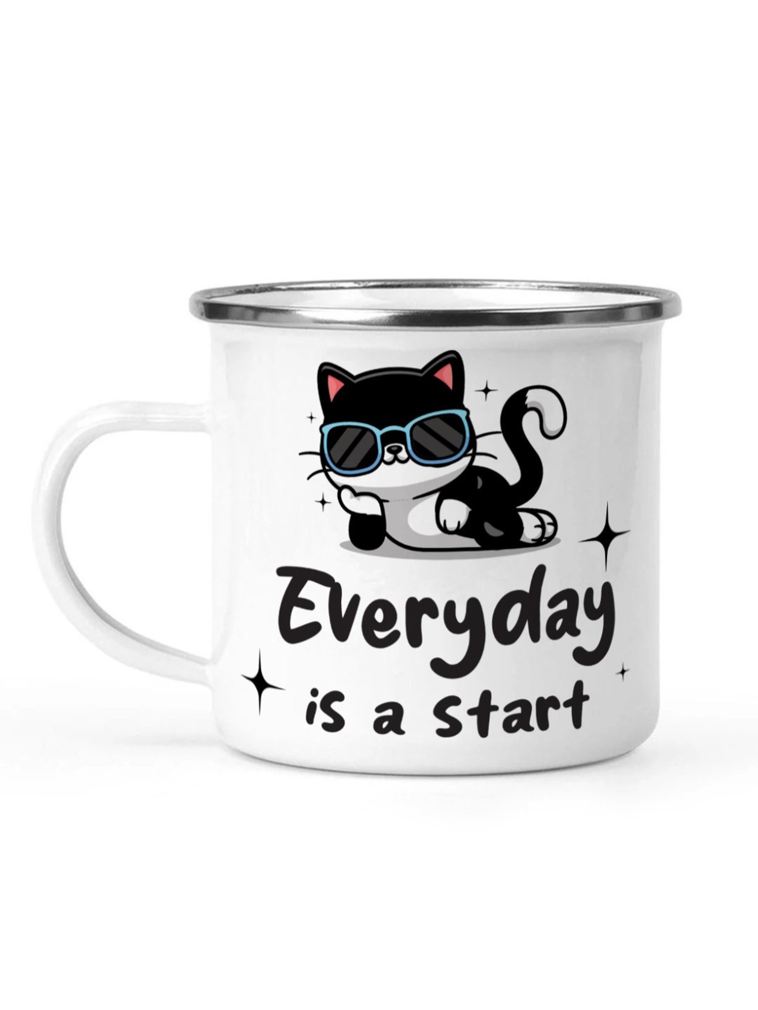 Gathari Enamel White Stainless Steel Coffee Mug