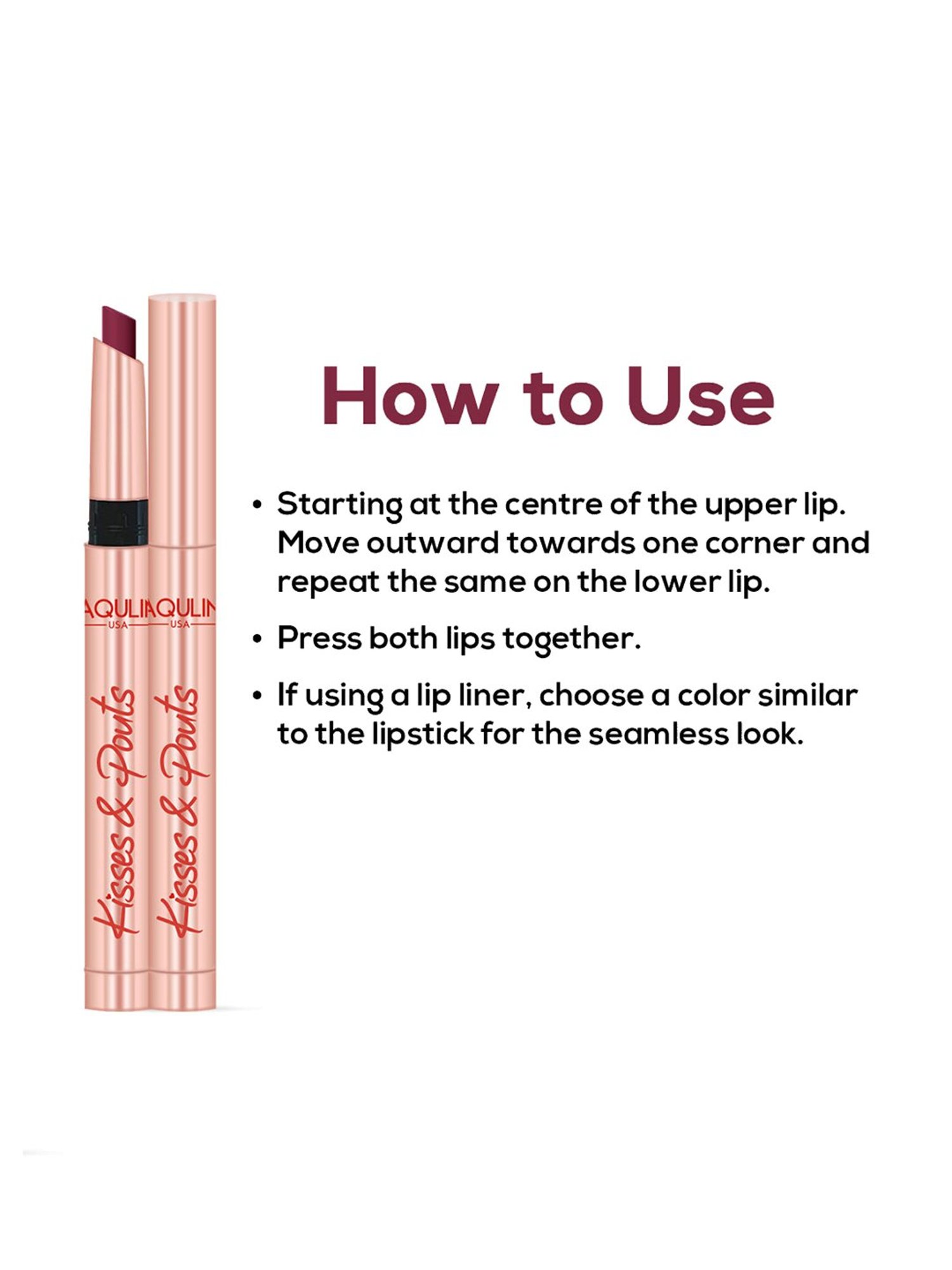 Jaquline USA Kisses & Pouts Transfer Proof Matte Lipstick First Kiss - 1.4 gm